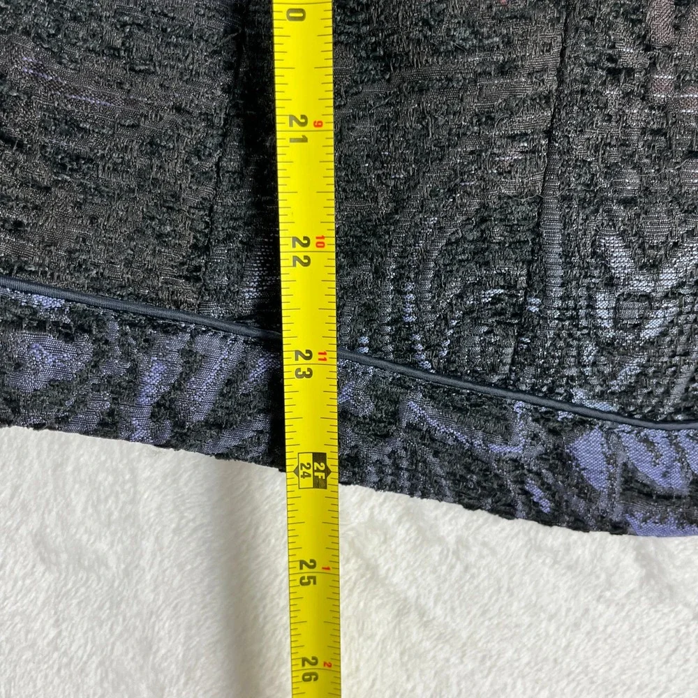 Coldwater Creek Paisley Jacquard Blazer L 14-16‎ Black Blue Jacket